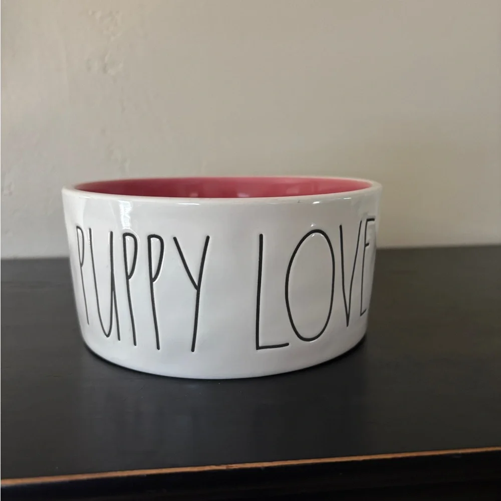 Rae Dunn Artisan Collection Bowl dog pet feeding dish. Puppy Love